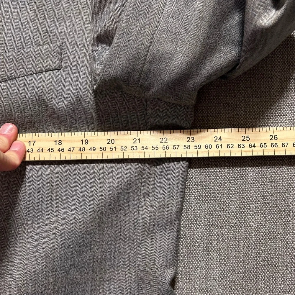 Lauren Ralph Lauren Blazer Mens 46L Grey Herringbone Two Button Sport Coat